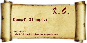 Kempf Olimpia névjegykártya